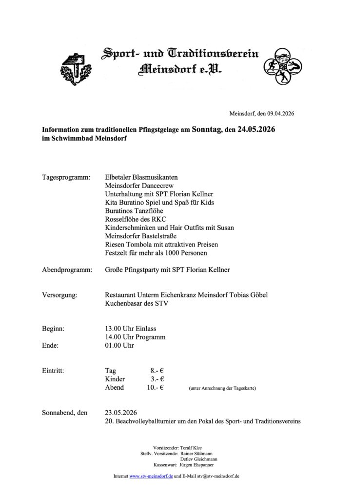 Programm Pfingsten 2026